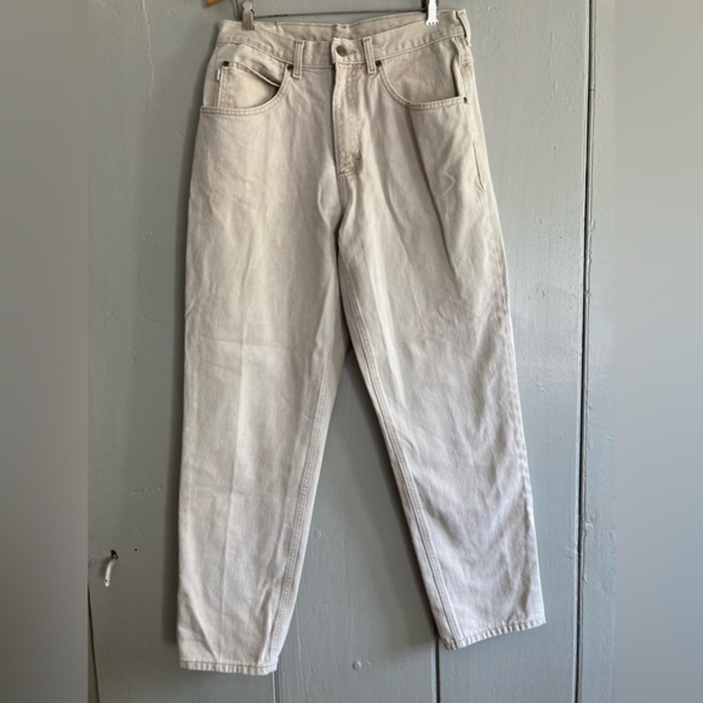 Vintage LL Bean Jeans 32-34 Tan Khaki Pants Double L Camp Cabin Work USA